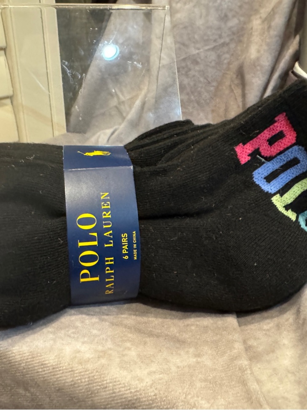 Polo by‎ Ralph Lauren Black Casual Socks with Multicolor Logo